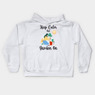 Keep Calm And Garden On Kids Hoodie